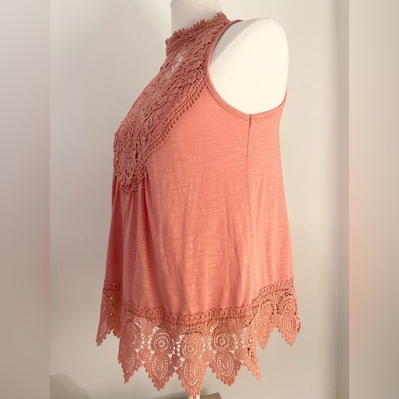 No Boundaries Women’s Lace Coral Tank Top Sleeveless | Size M (7-9) - Picture 4 of 6